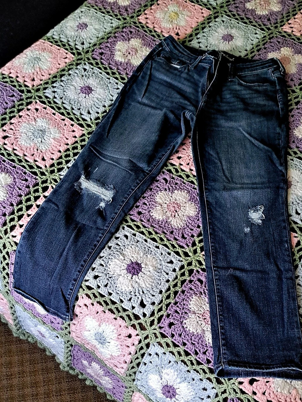 Universal Thread High Rise Straight Crop Jeans Blue Waist 6/28